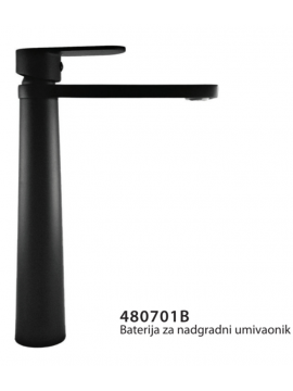 Baterija stoj.umivaonik,visoka, crna Esplanada 0480701B